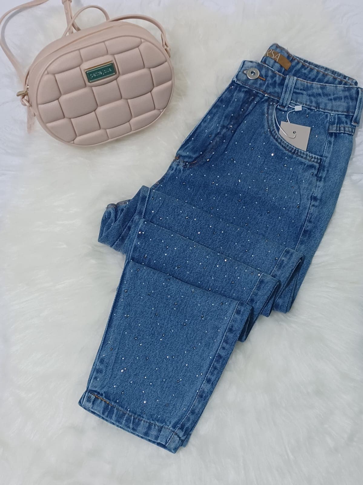 Calça Jeans Mom Strass 2